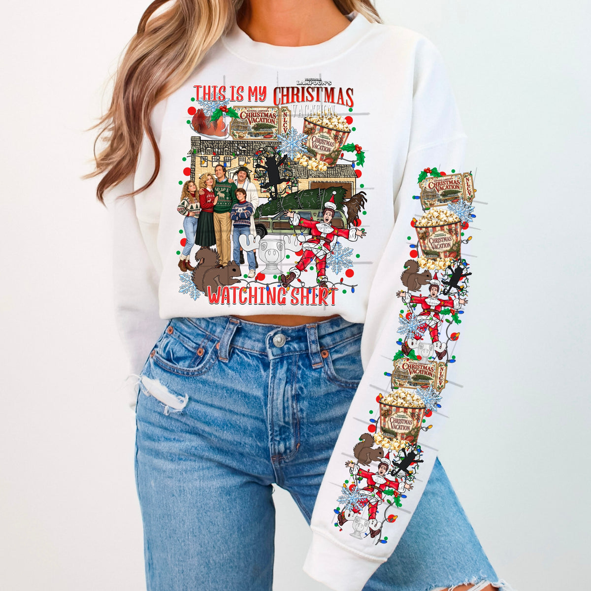 Christmas Vacation watching shirt with sleeve (2 files)