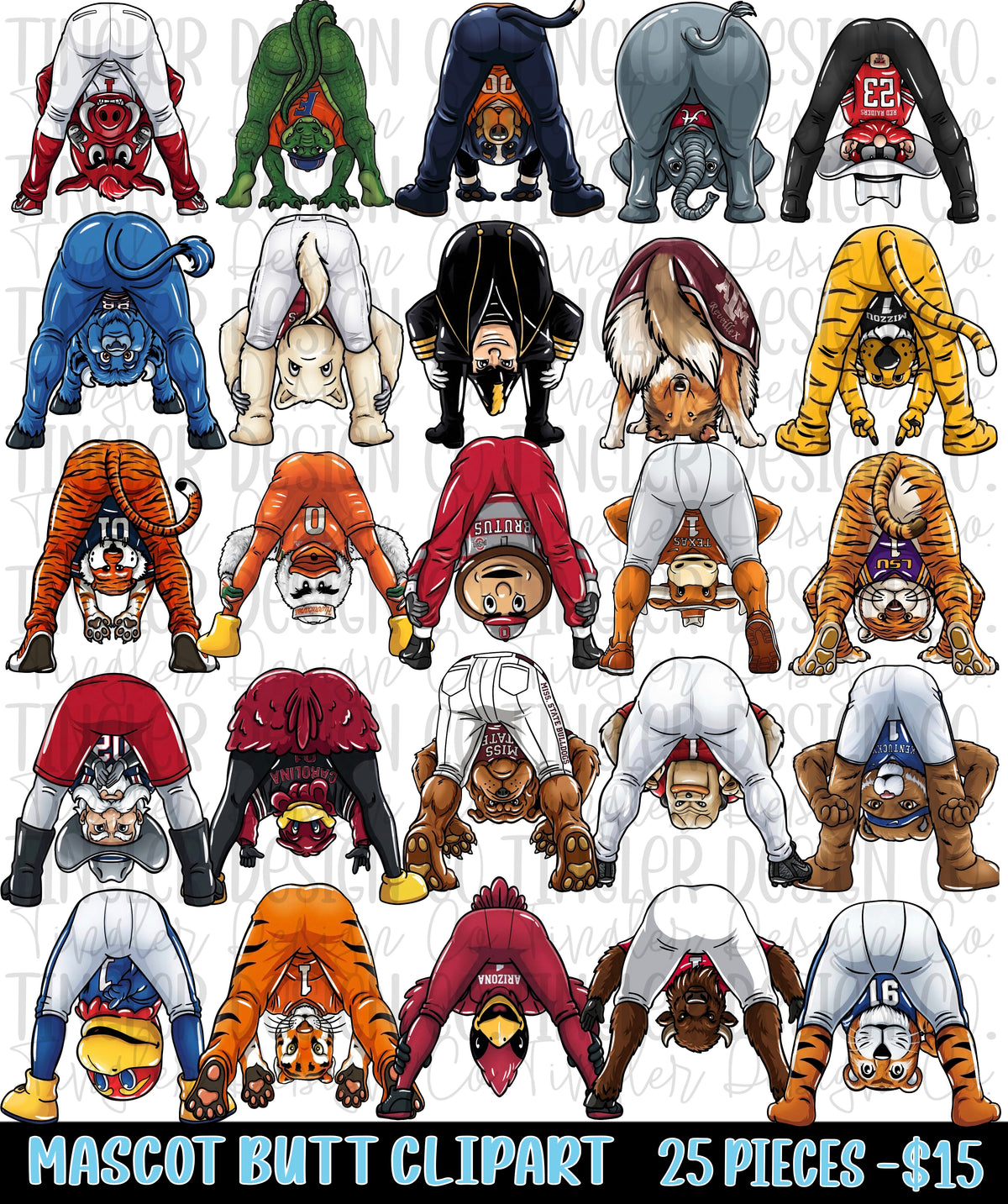 Mascot butt clipart