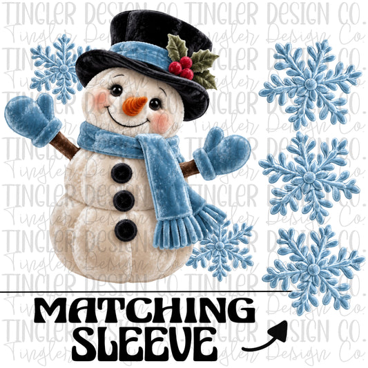 Velvet snowman with snowflake sleeve (2 files)