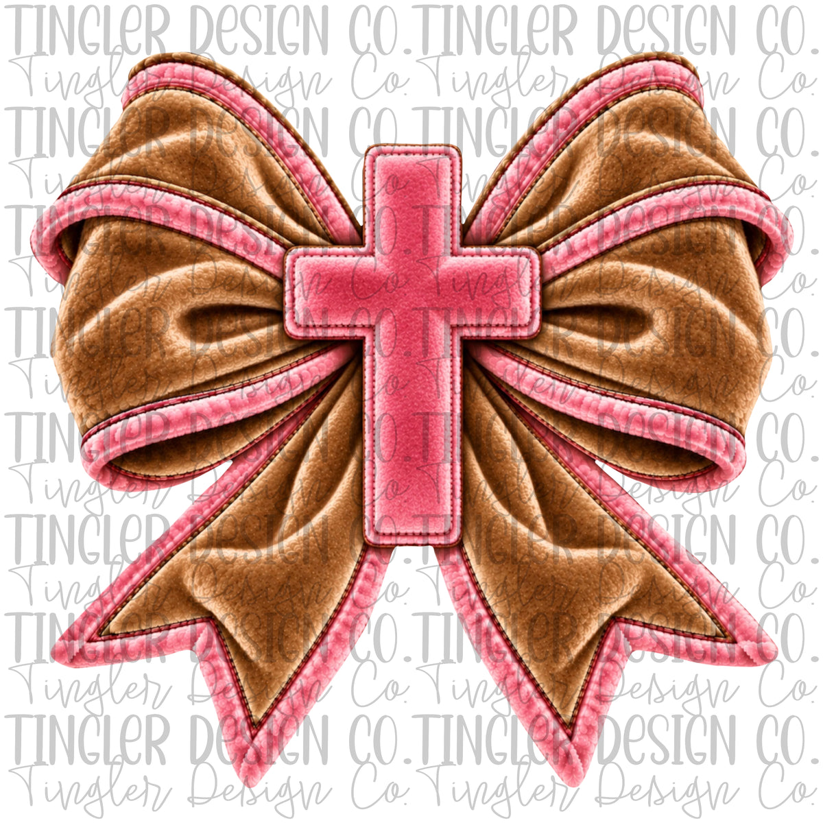 Velvet bow with cross