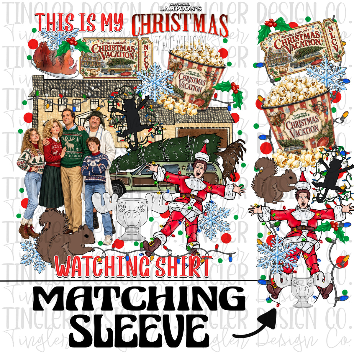 Christmas Vacation watching shirt with sleeve (2 files)