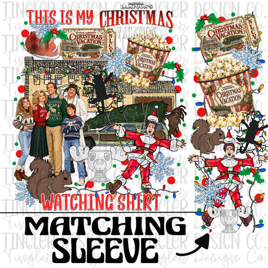Christmas Vacation watching shirt with sleeve (2 files)
