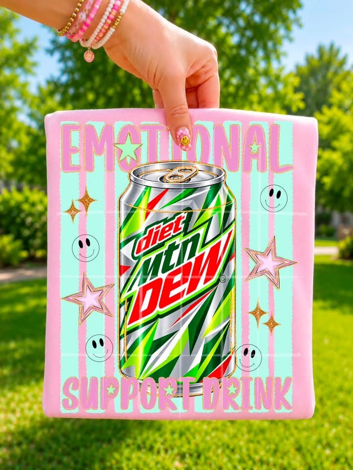 Emotional support drink Diet Mtn Dew