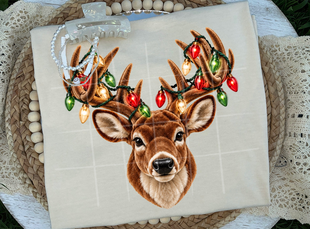 Velvet deer with lights