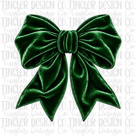Green velvet bow
