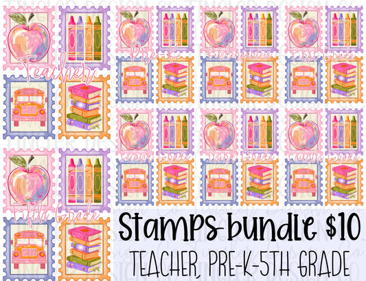 Grade stamps bundle (PreK-5th + teacher)