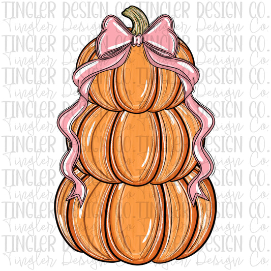 Pumpkin stack with bow