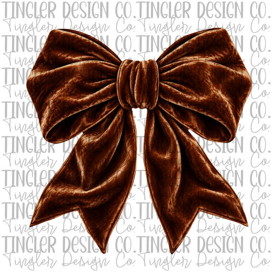 Brown velvet bow